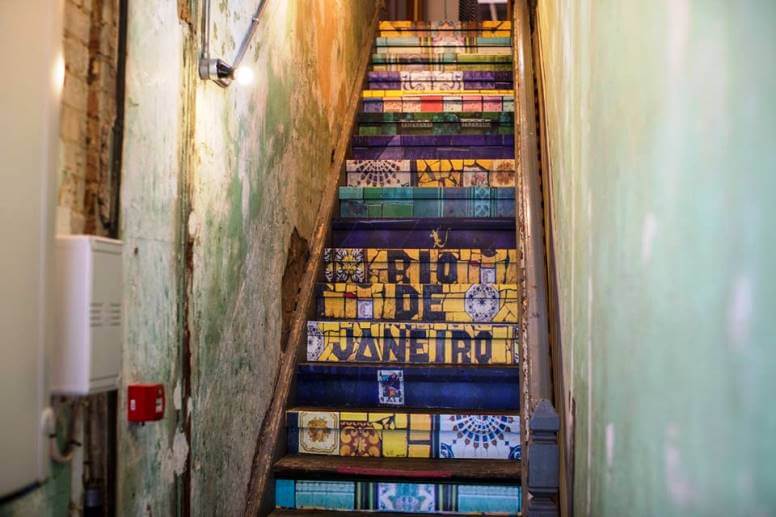 stairs with a vinyl overlay